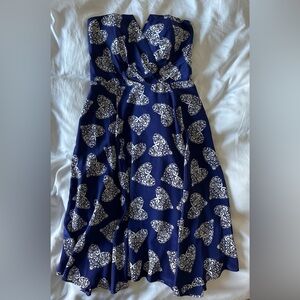 Yumi Kim Strapless Silk Midi Dress